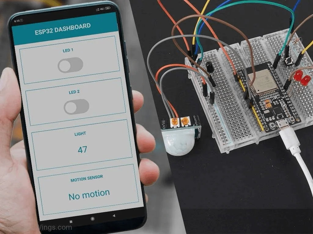 手机通过 MQTT 控制和读取 ESP32 设备的联调场景
