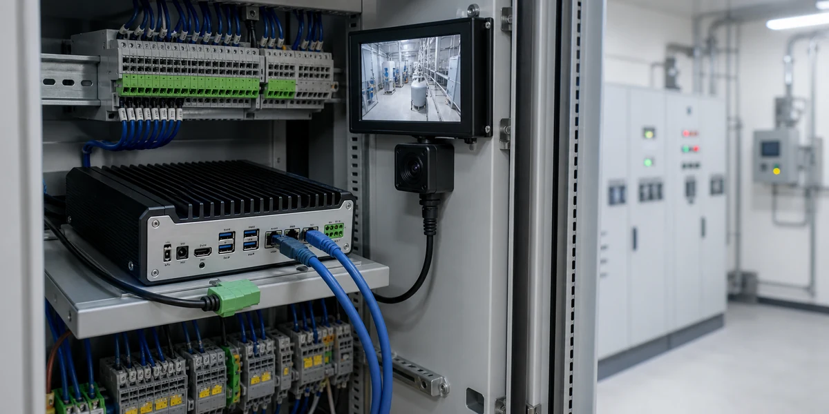 AIHub-Z3 和 AIHub-Z5 怎么选:RK3566 与 RK3588 边缘计算盒子的场景差异 55 工程师在设备柜中部署 AIHub 边缘计算盒子